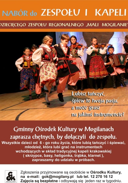 Dziecięcy Zespół Regionalny &quot;Mali Mogilanie&quot; - zapisy