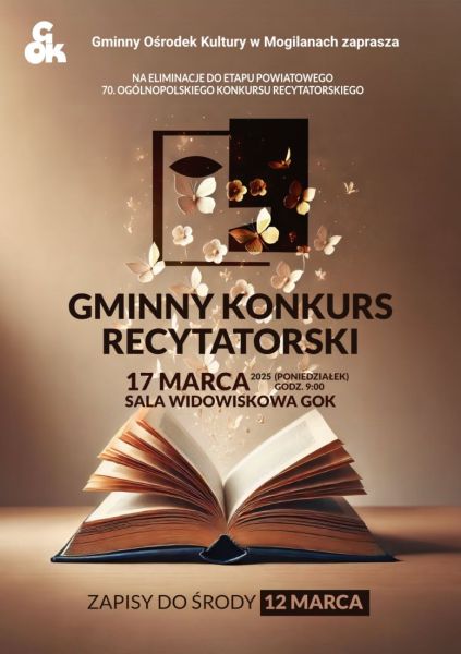Zapraszamy na Gminny Konkurs Recytatorski!