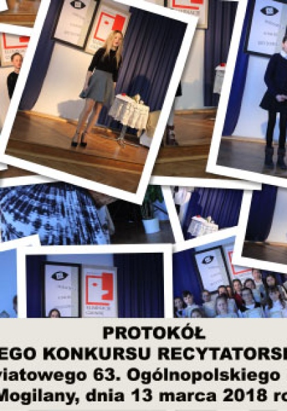 PROTOKÓŁ Z GMINNEGO KONKURSU RECYTATORSKIEGO 2018