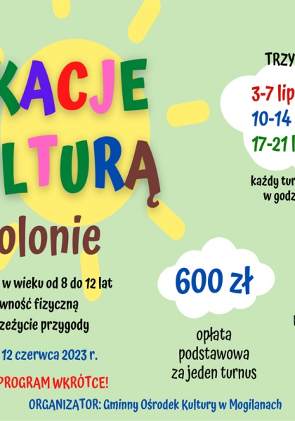 Wakacje z kulturą - półkolonie 2023