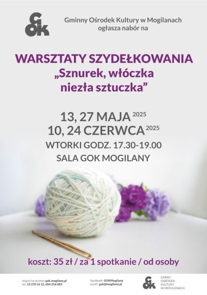 Serdecznie zapraszamy na warsztaty szydełkowania „Sznurek, włóczka – niezła sztuczka”.